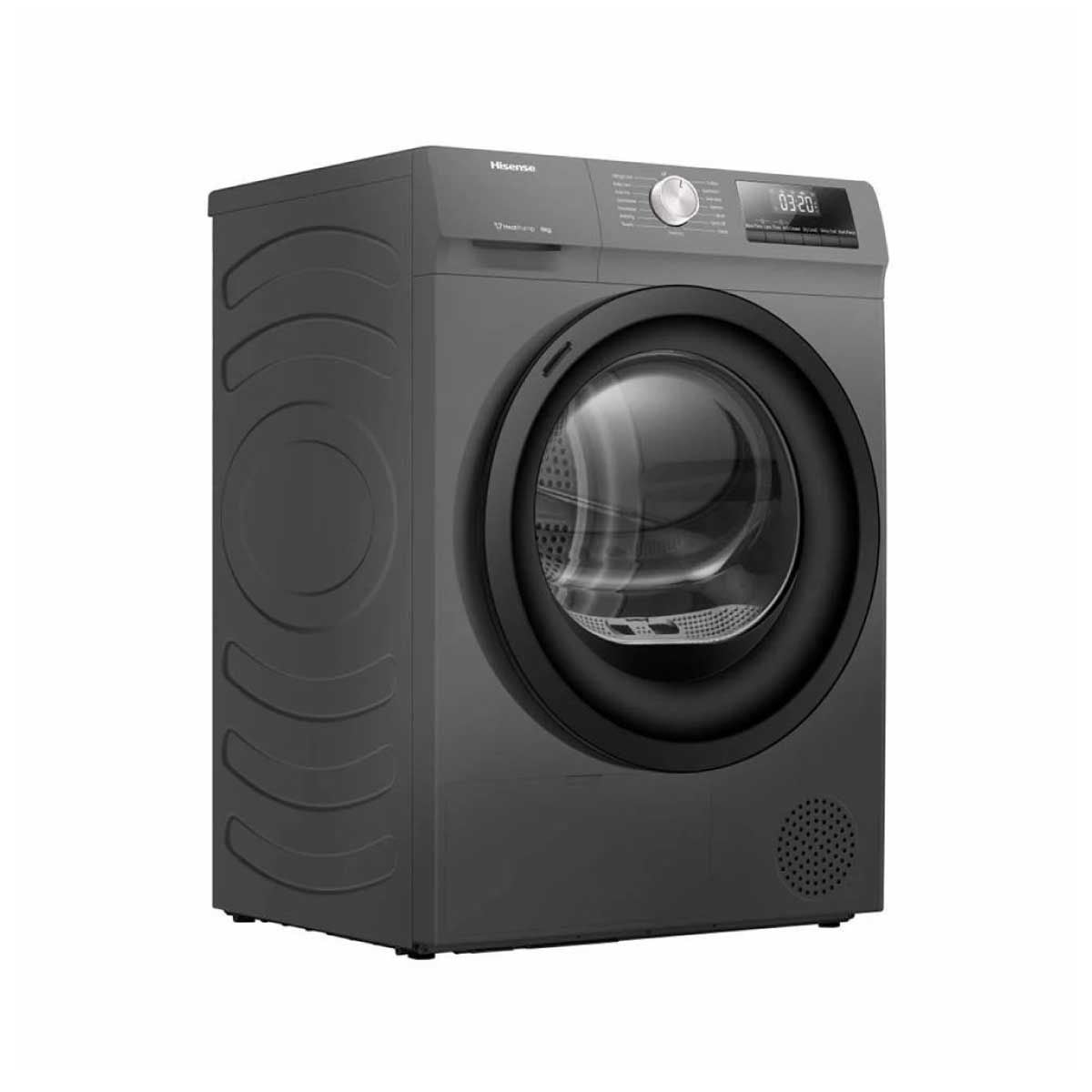 HISENSE เครื่องอบผ้า 8kg. Heat Pump สีเทาดำ รุ่น DH80N1