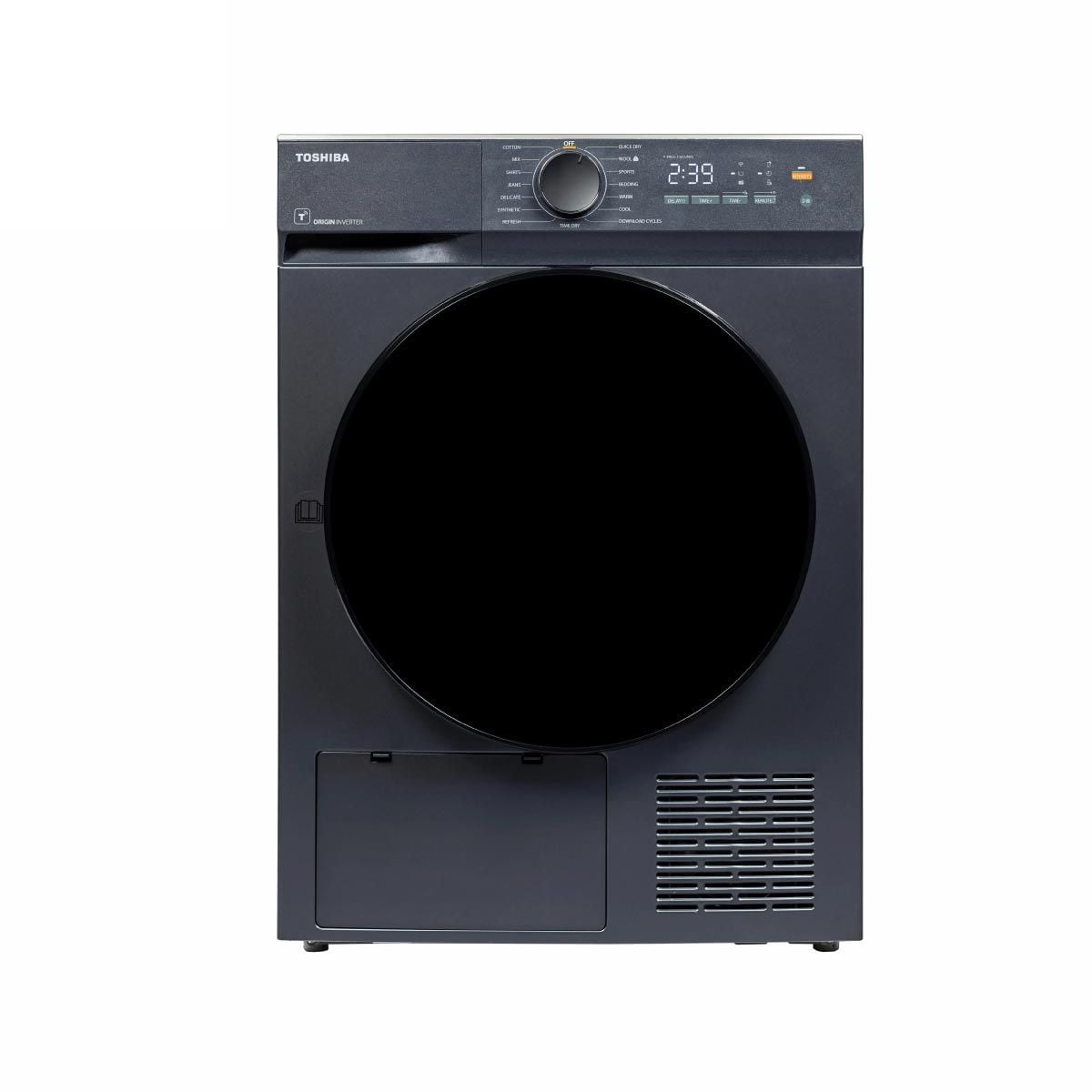 TOSHIBA เครื่องอบผ้า8Kg.HEAT PUMP สีเทา รุ่นTD-T21B90HWT(MG)